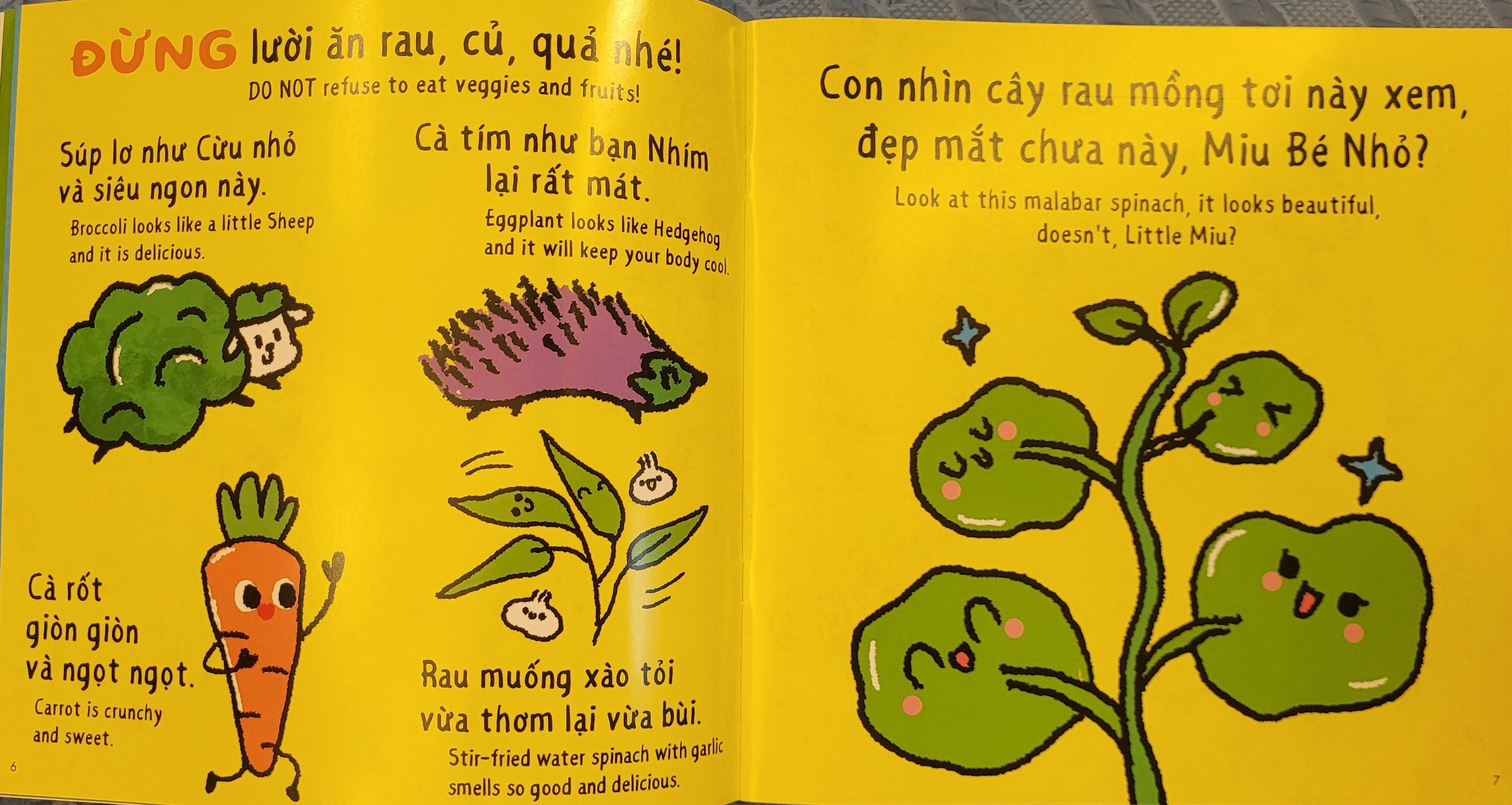 Sách Ehon Miu Bé Nhỏ Phần 2 Song Ngữ - Đừng Biếng Ăn Nhé