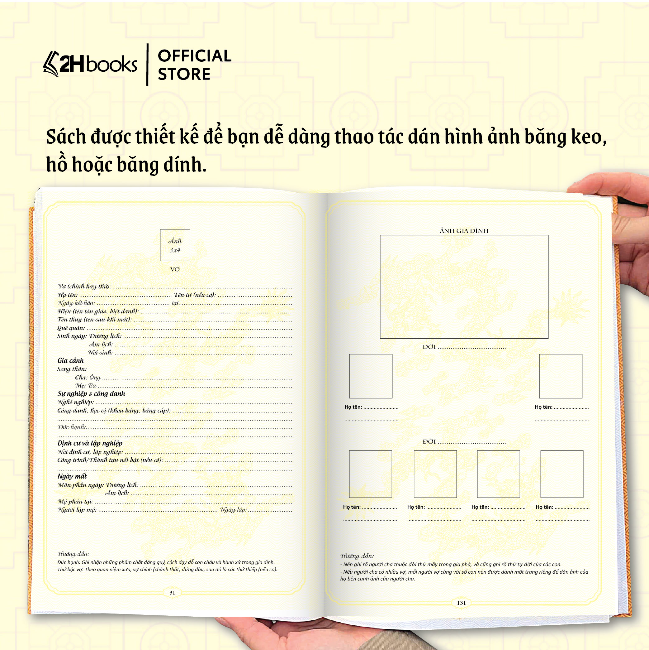 Sách Gia phả dòng tộc bìa cứng , tặng kèm Văn khấn dòng tộc, Ths Nguyễn Mạnh Linh, 2HBooks