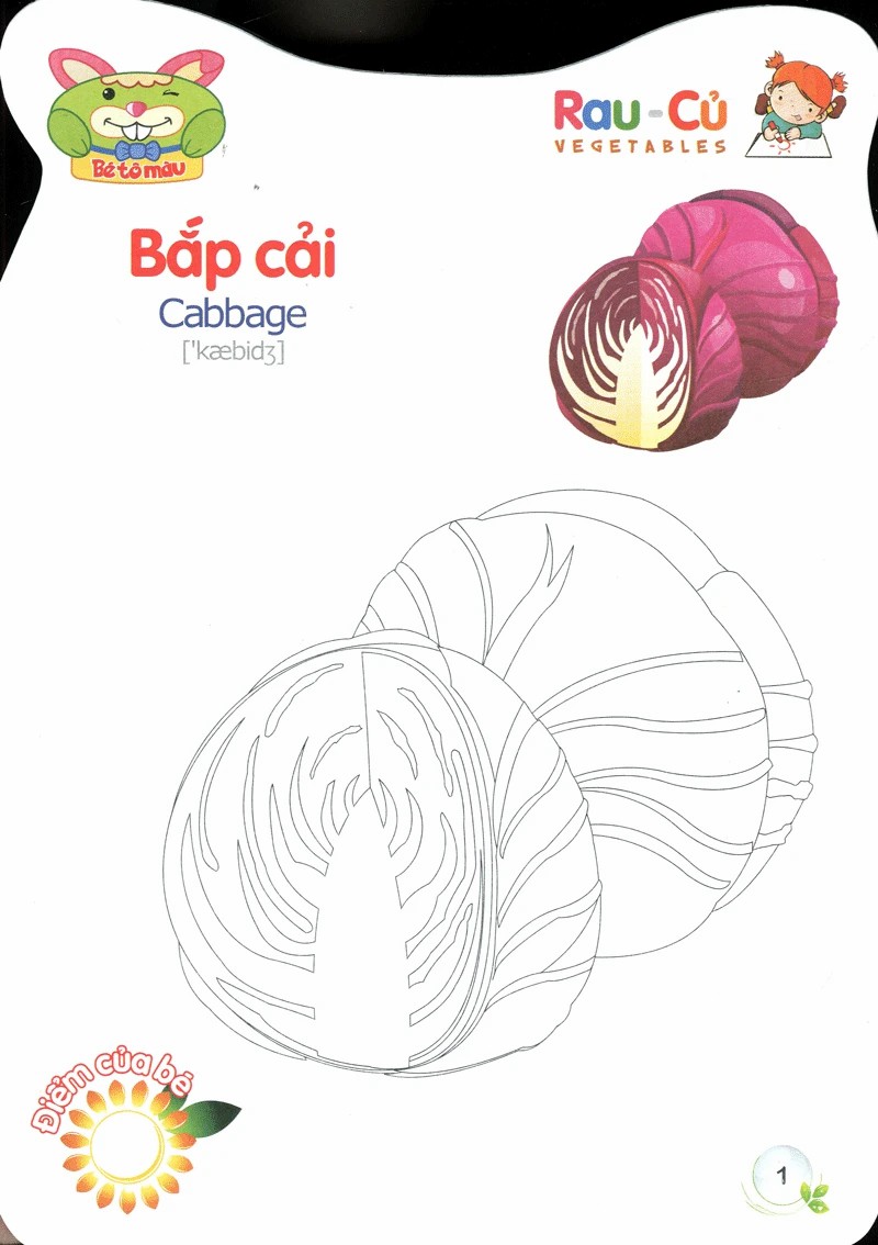 Bé tô màu - Rau củ