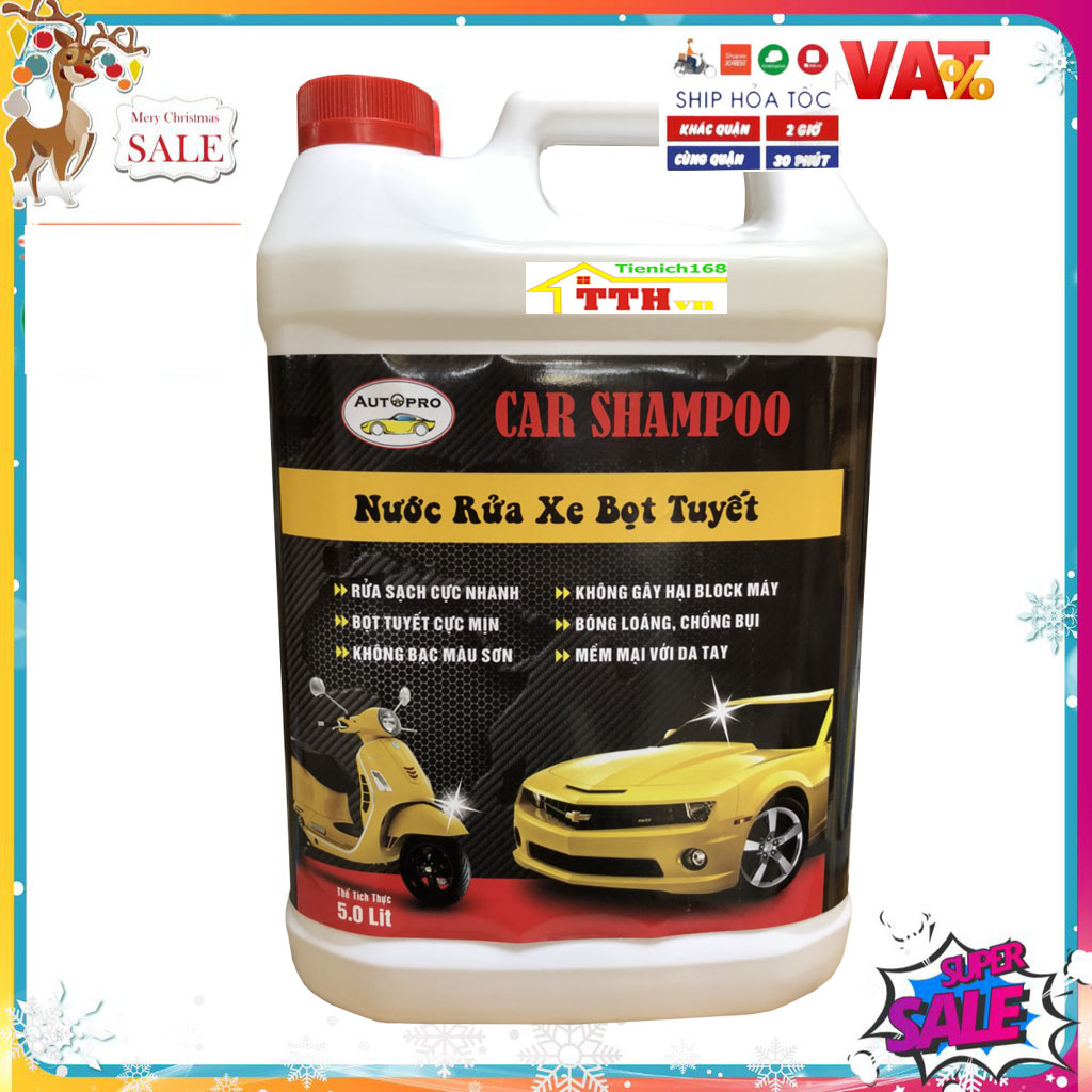 Nước rửa xe bọt tuyết Car Shampoo 5 lít cho ô tô xe máy