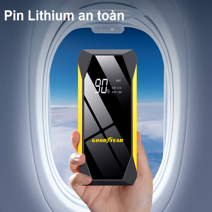 Bộ kích bình acquy ô tô, kiêm pin sạc dự phòng Goodyear GY-5295 10000mAh - HÀNG NHẬP KHẨU