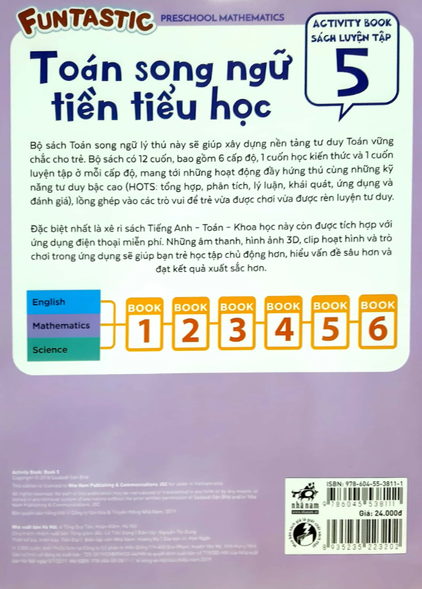 Toán Song Ngữ Tiền Tiểu Học - Sách Luyện Tập 5