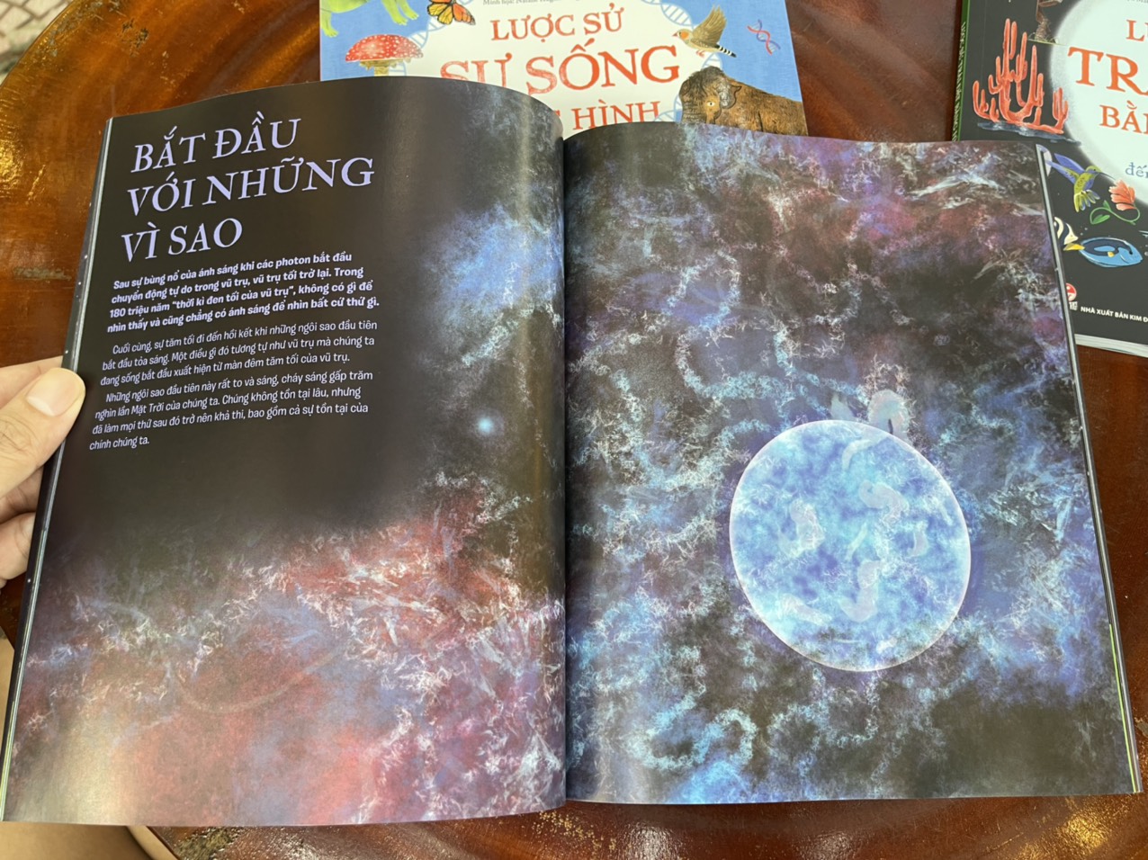 LƯỢC SỬ VŨ TRỤ BẰNG HÌNH - Hành trình vượt không gian và thời gian- Anne Rooney – Mỹ Linh dịch - Natalie Hughes minh hoạ - NXB Kim Đồng (bìa mềm - in màu toàn bộ)