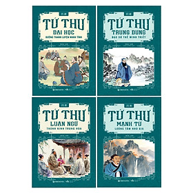 Combo 4 Cuốn Tứ Thư: Đại Học + Luận Ngữ + Trung Dung + Mạnh Tử (Sbooks)