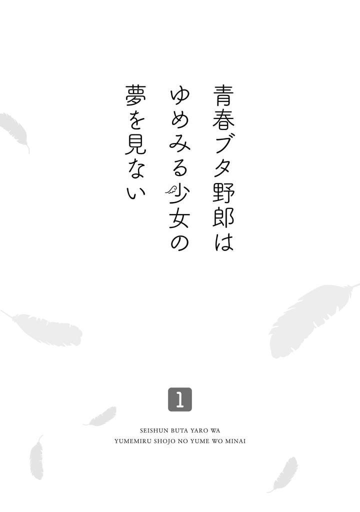Seishun Buta Yaro Wa Yumemiru Shojo No Yume Wo Minai 1 (Japanese Edition)