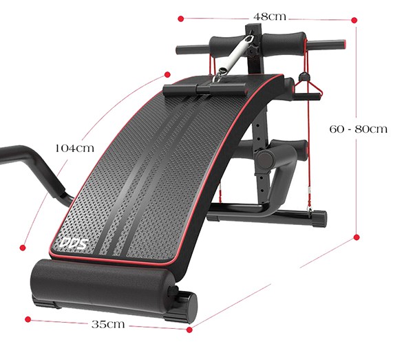 Ghế tập bụng đa năng DDS-104, ghế tập bụng điều chỉnh chịu tải 120kg kèm dây kéo đa năng, con lăn tập cơ bụng