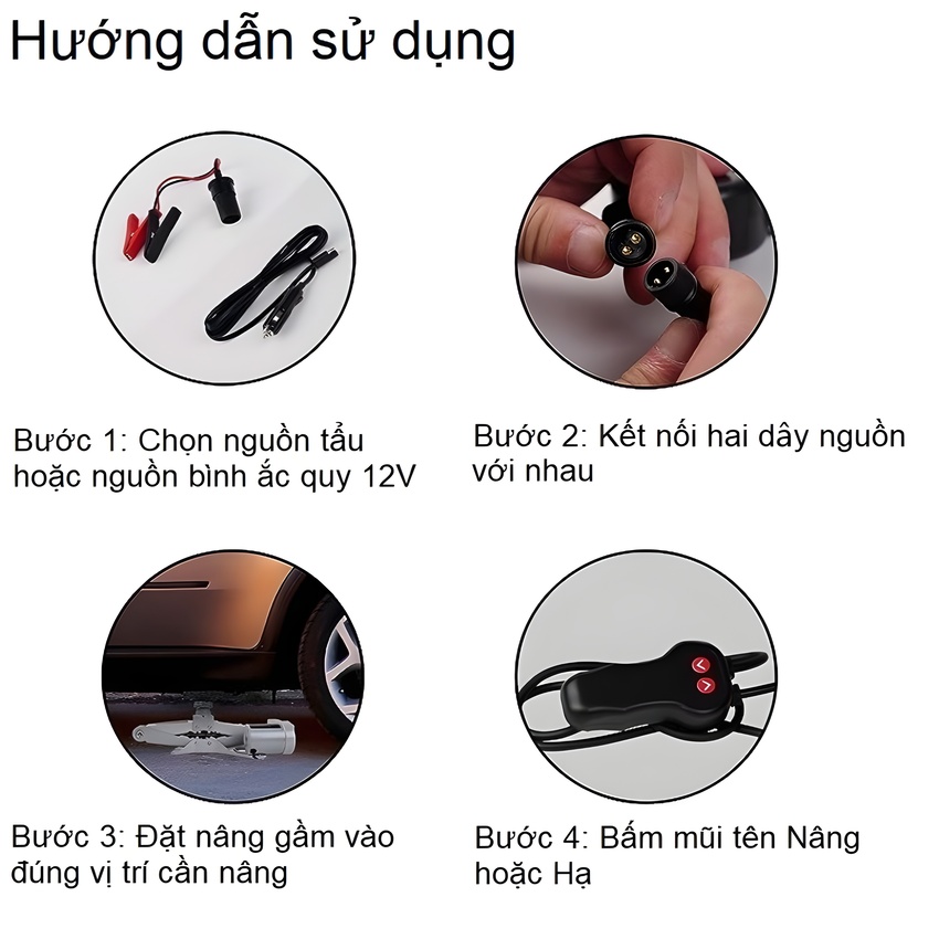Bộ nâng kích gầm điện ô tô thương hiệu cao cấp ROGTZ TY-45EJ 5 tấn 12V - Công suất 150W - Trọng Lượng Bộ: 7.7Kg - Hàng Nhập Khẩu