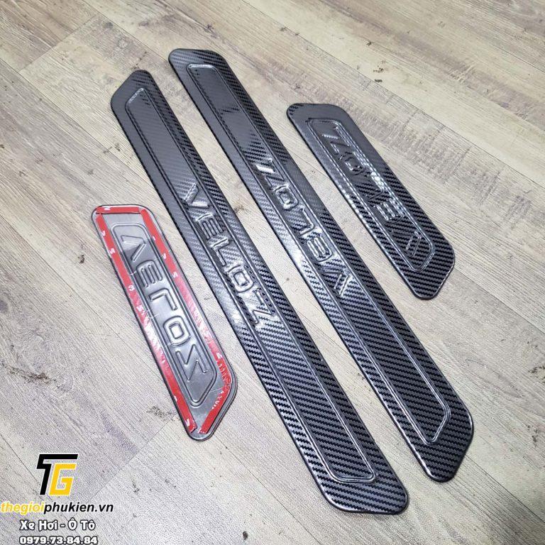 Bộ Ốp bậc cửa, Nẹp bước chân carbon, cacbon Toyota Veloz