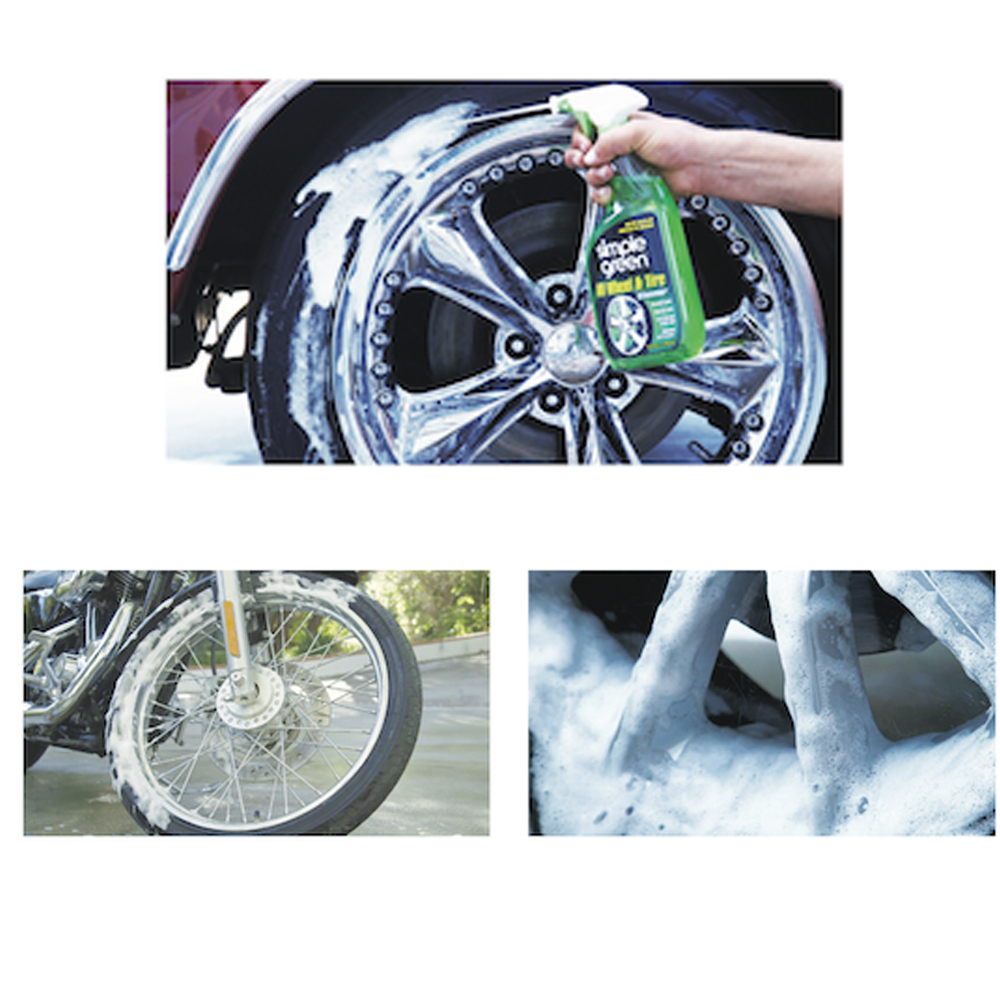 Nước rửa vỏ (bánh) xe cao cấp Simple Green All Wheel & Tire Cleaner, nước rửa lốp xe, dung dịch tẩy rửa vỏ xe, rửa sạch vết bẩn, bụi, bùn đất, dầu mỡ, nhựa đường dính trên vỏ (bánh) xe, bình xịt 710ml.