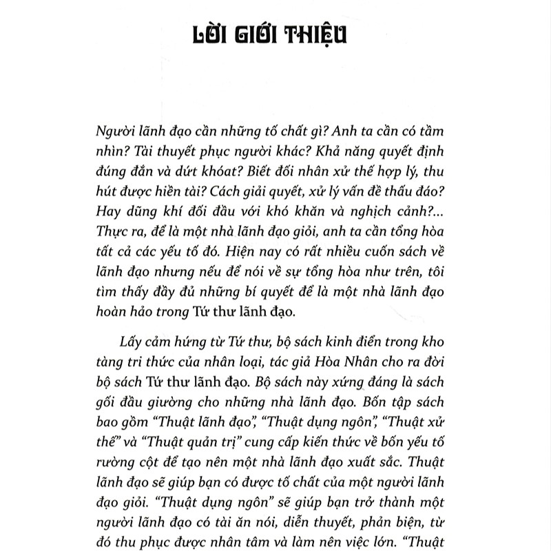 Tứ Thư Lãnh Đạo - Thuật Lãnh Đạo (Tái Bản)