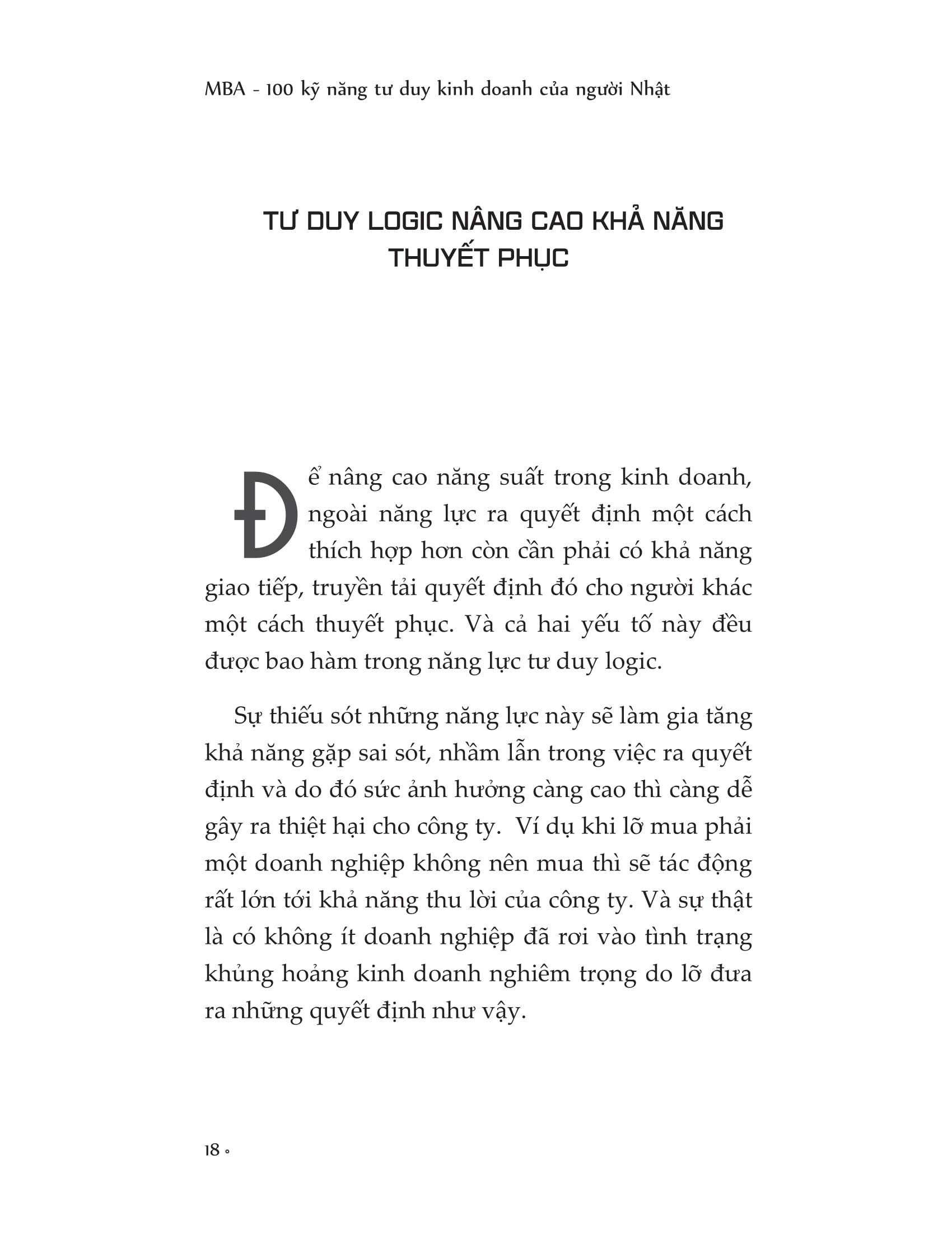 MBA - 100 Kỹ Năng Tư Duy Kinh Doanh Của Người Nhật