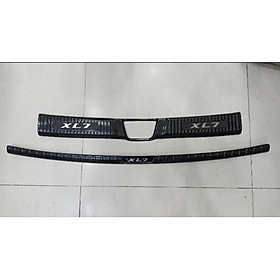 Chống Trầy Cốp Trong Ngoài dành cho XL7 Mẫu Cacbon, Ốp bậc cốp mẫu Cacbon