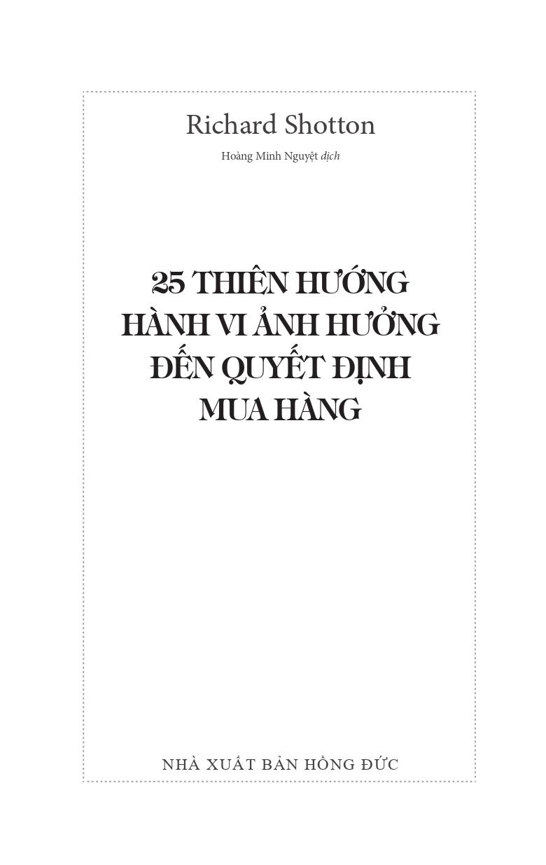 25 Thiên Hướng Hành Vi Ảnh Hưởng Đến Quyết Định Mua Hàng