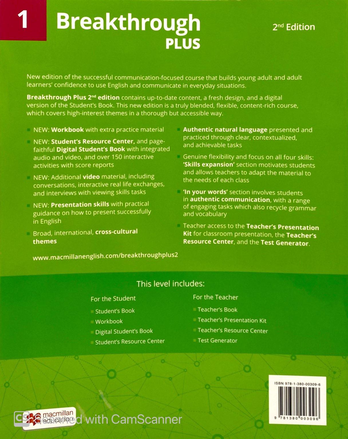 Breakthrough Plus 2nd Edition Level 1 Workbook Pack