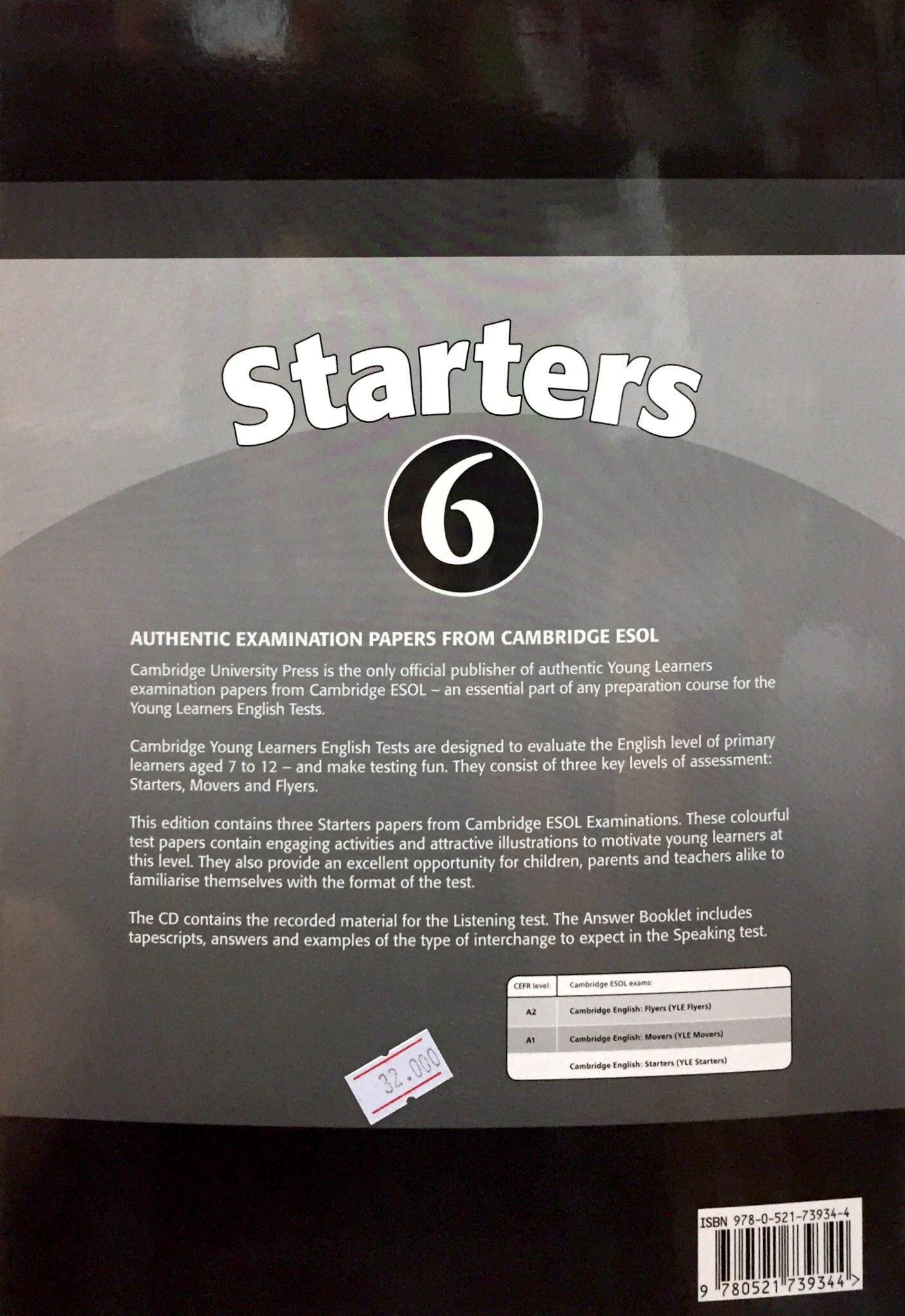 Cambridge Young Learners English Tests 6 Starters Answer Booklet