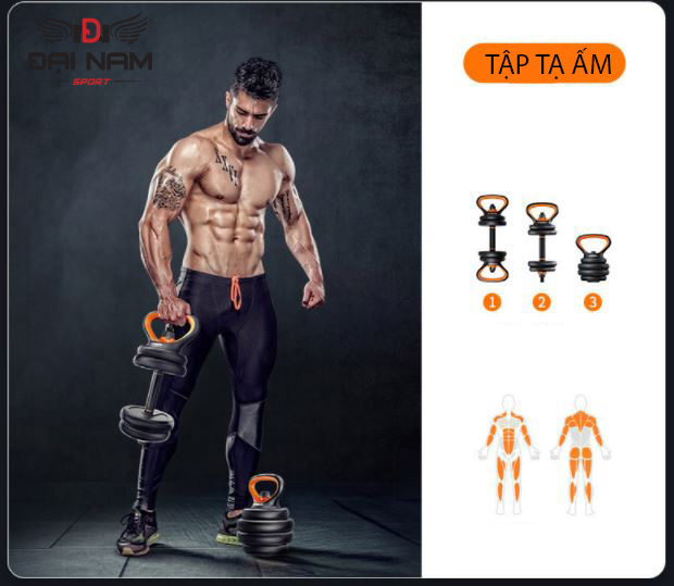 Bộ Tạ Tay Đa Năng Điều Chỉnh 30Kg Composite 6 Trong 1 FED-130220 Cao Cấp Đại Nam Sport