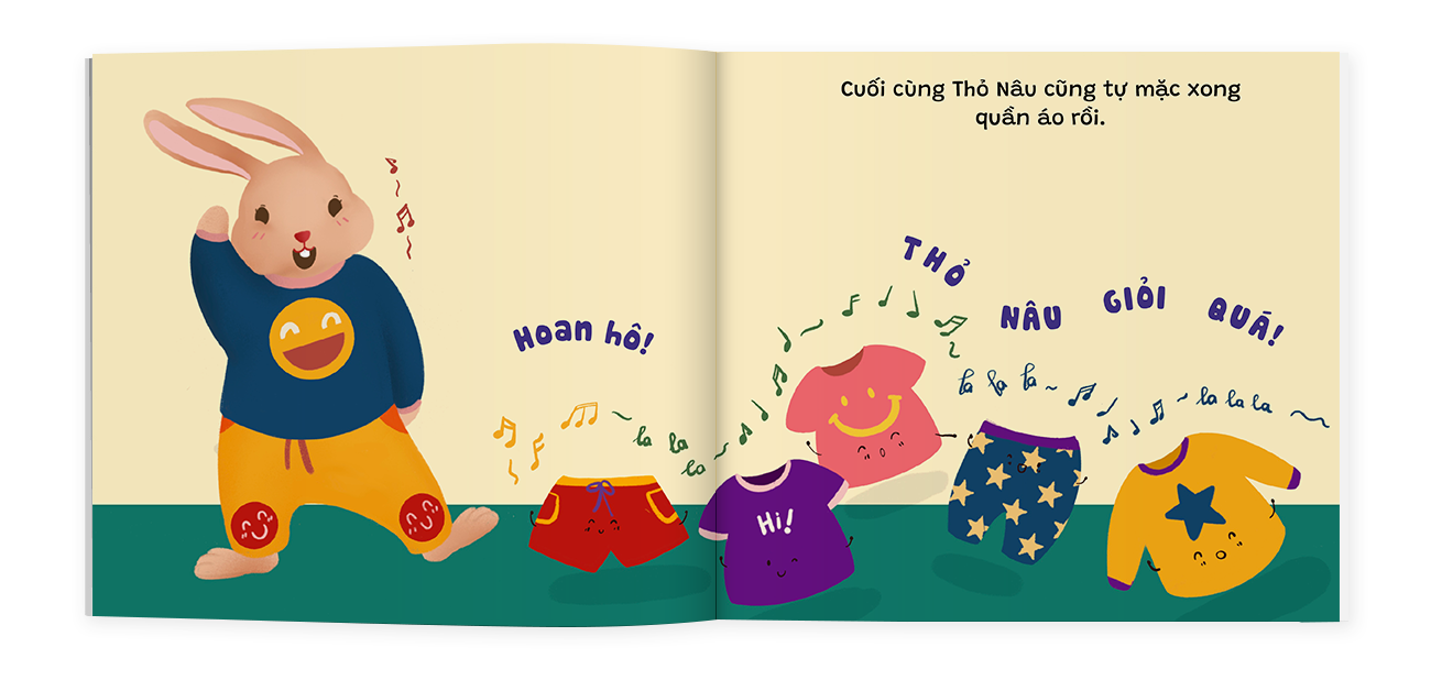 Sách Ehon Kỹ Năng Sống Để Con Yêu Tự Lập - Cùng Mặc Quần Áo Nào