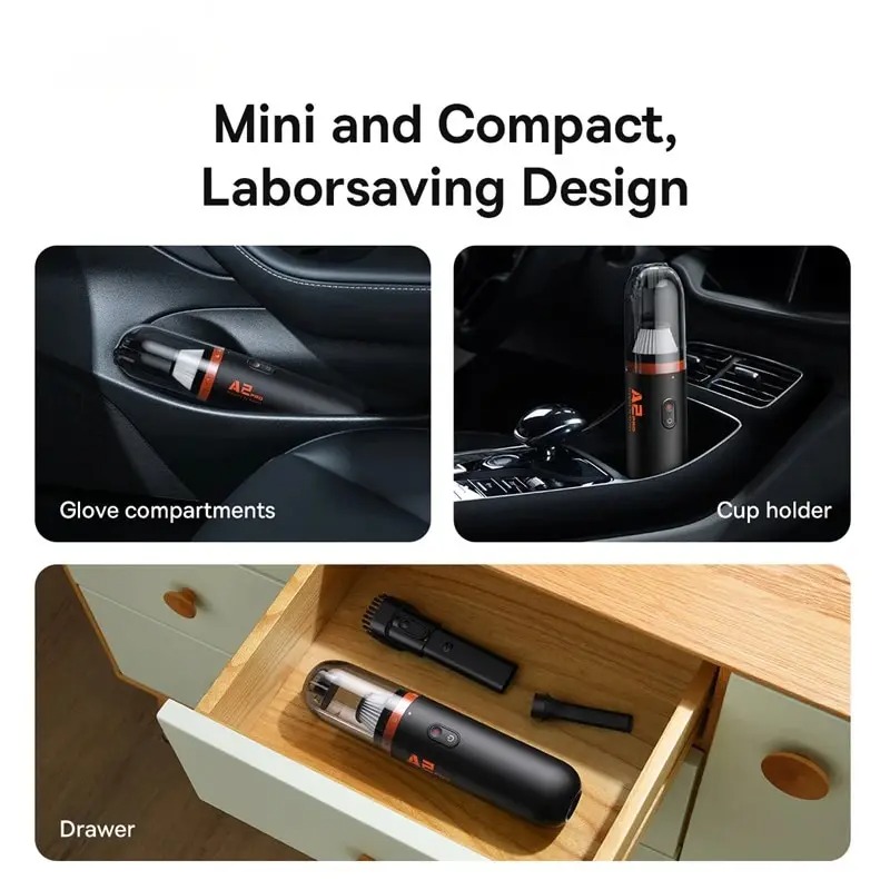 Hút Bụi Baseus A2 Car Vacuum Cleaner Mini Handheld Auto Vacuum Cleaner with 5000Pa Powerful Suction For Home Car Office