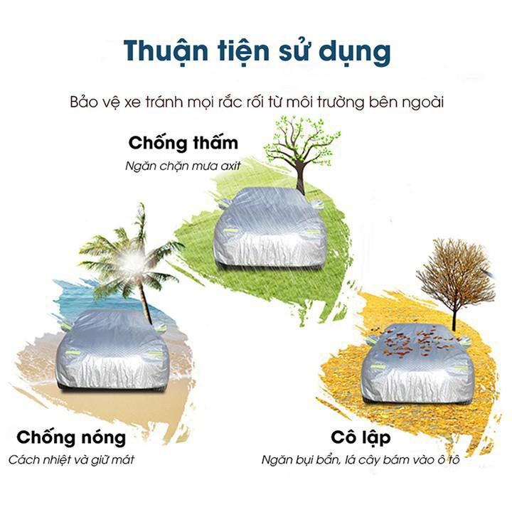 Bạt che phủ xe ô tô 5 chỗ Suzuki Ciaz, Bạt trùm xe hơi 5 chỗ cao cấp chất liệu vải PEVA chống nắng mưa không thấm nước
