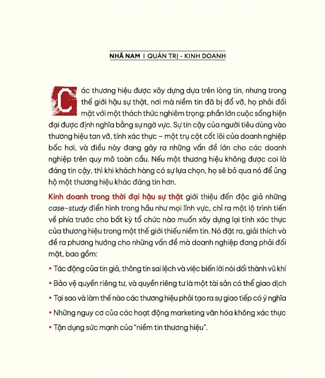 Sách - Kinh doanh trong thời đại hậu sự thật (Sean Pillot De Chenecey) (Nhã Nam Official)