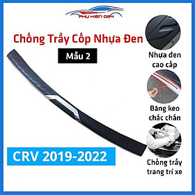 Ốp chống trầy cốp ngoài nhựa đen CRV 2019-2020-2021-2022 mẫu 2 dán cốp sau chống xước trang trí xe