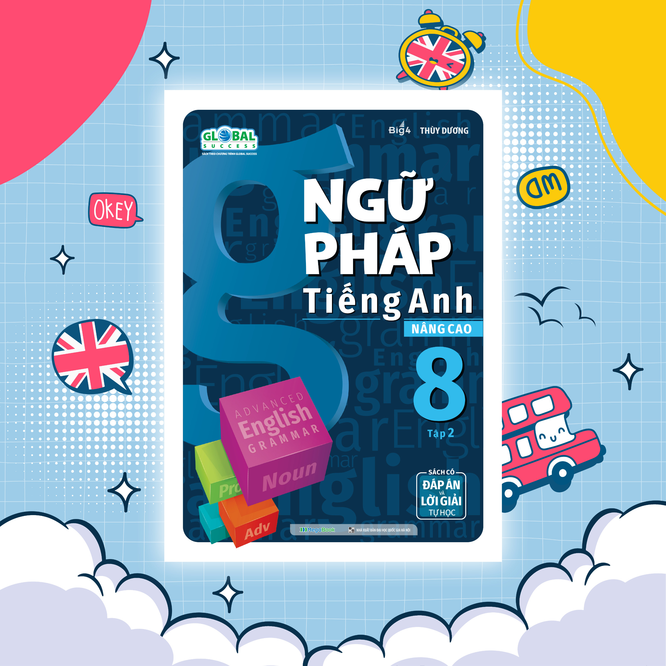 Combo Ngữ pháp tiếng Anh nâng cao lớp 8 (Global) (2 Tập)