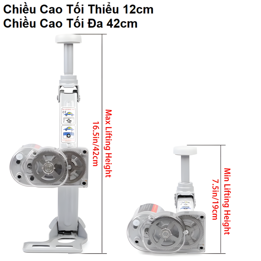 Bộ nâng kích gầm điện ô tô thương hiệu cao cấp ROGTZ TY-45EJ 5 tấn 12V - Công suất 150W - Trọng Lượng Bộ: 7.7Kg - Hàng Nhập Khẩu