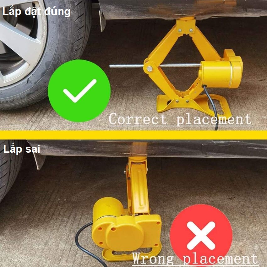 Bộ nâng kích gầm điện ô tô nhãn hiệu ROGTZ TY-EJ02 tải trọng 2 tấn, điện áp 12V, Chiều cao nâng tối đa: 35cm - HÀNG NHẬP KHẨU