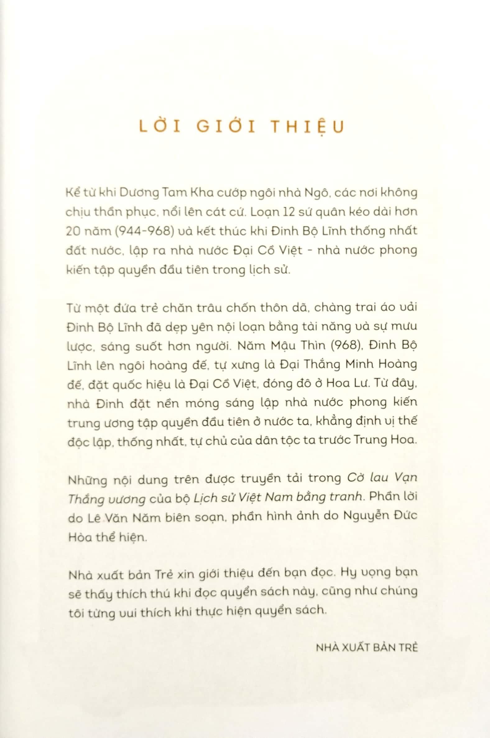 Lịch Sử Việt Nam Bằng Tranh - Cờ Lau Vạn Thắng Vương (Bản Màu) (Tái Bản 2023)