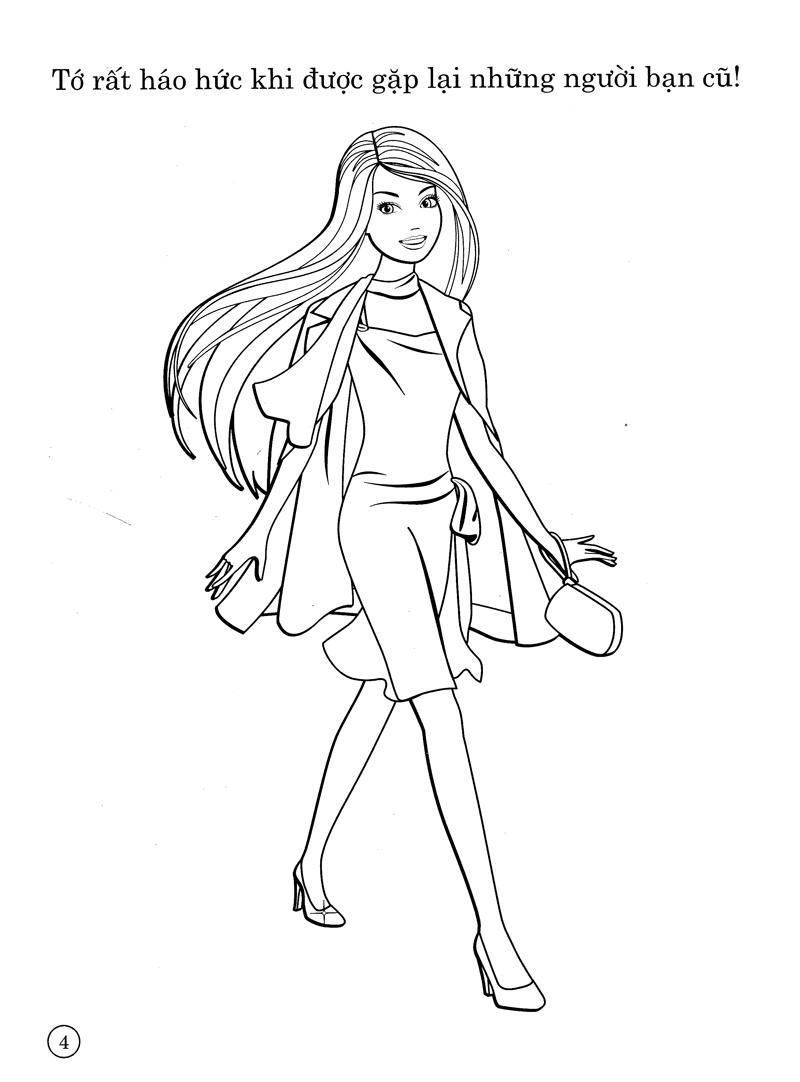 Bộ Sách Tô Màu Có Dán Hình - Barbie Xinh Đẹp (Bộ 4 Cuốn)