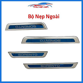 Bộ ốp bậc cửa trong ngoài nẹp bước chân Sorento 2020-2021-2022 Inox chống trầy trang trí xe