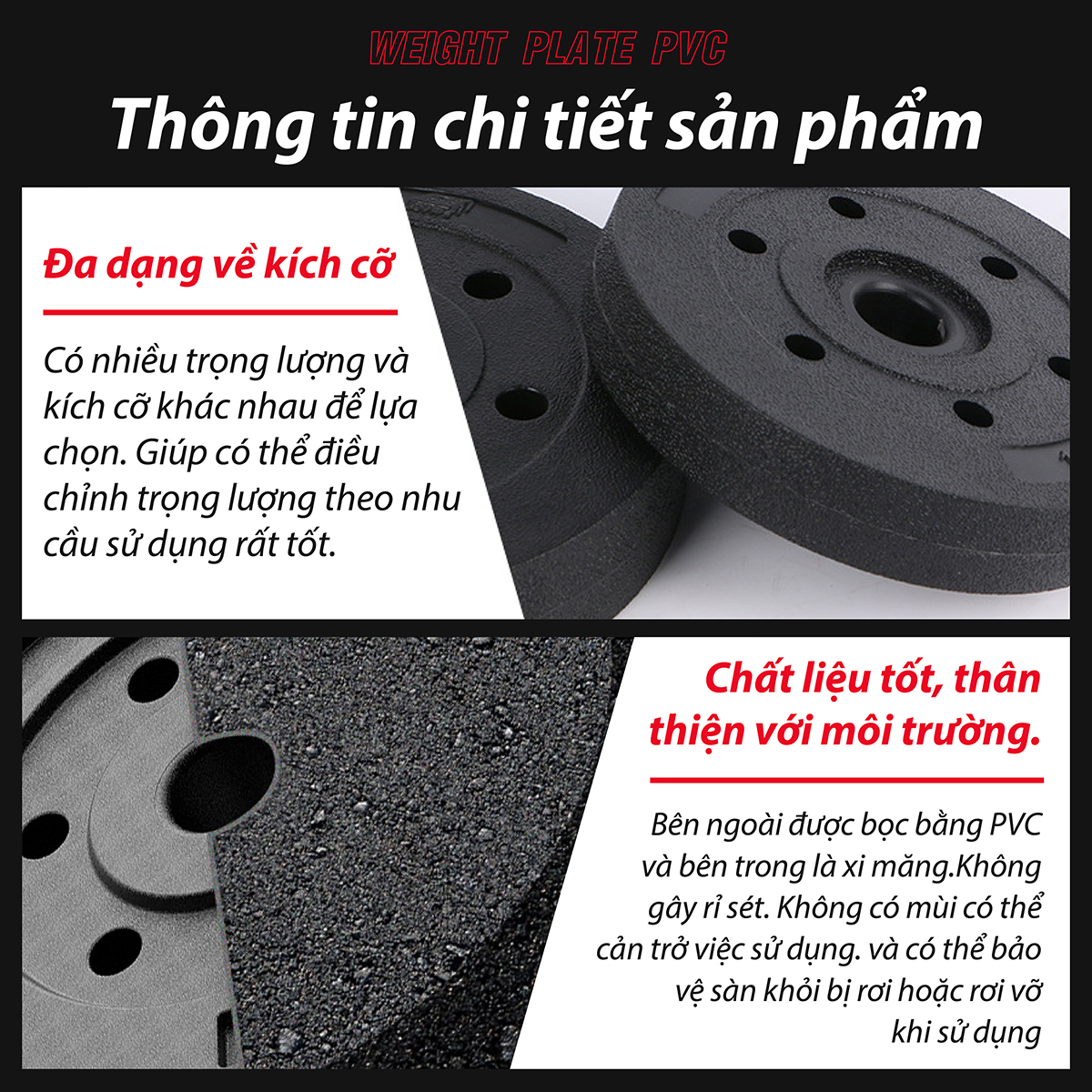 BG Bánh Tạ Nhựa 15kg Đặc Ruột - Sẵn Kho Giao Liền - Tạ Miếng Nhựa
