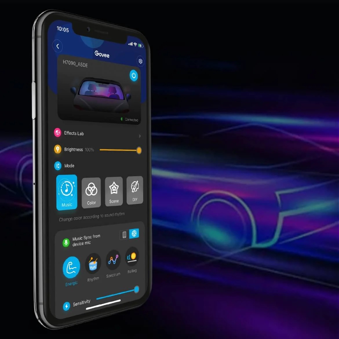 Dây Đèn LED trang trí nội thất ô tô Govee RGBIC Interior Car Lights H7090 | Điều khiển qua App và Remote, nháy theo nhạc