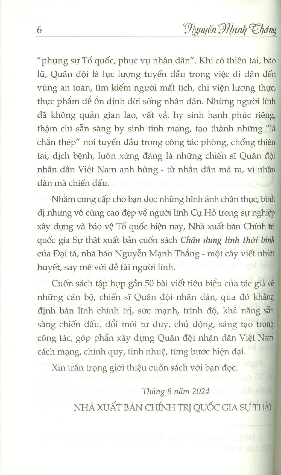 Chân Dung Lính Thời Bình