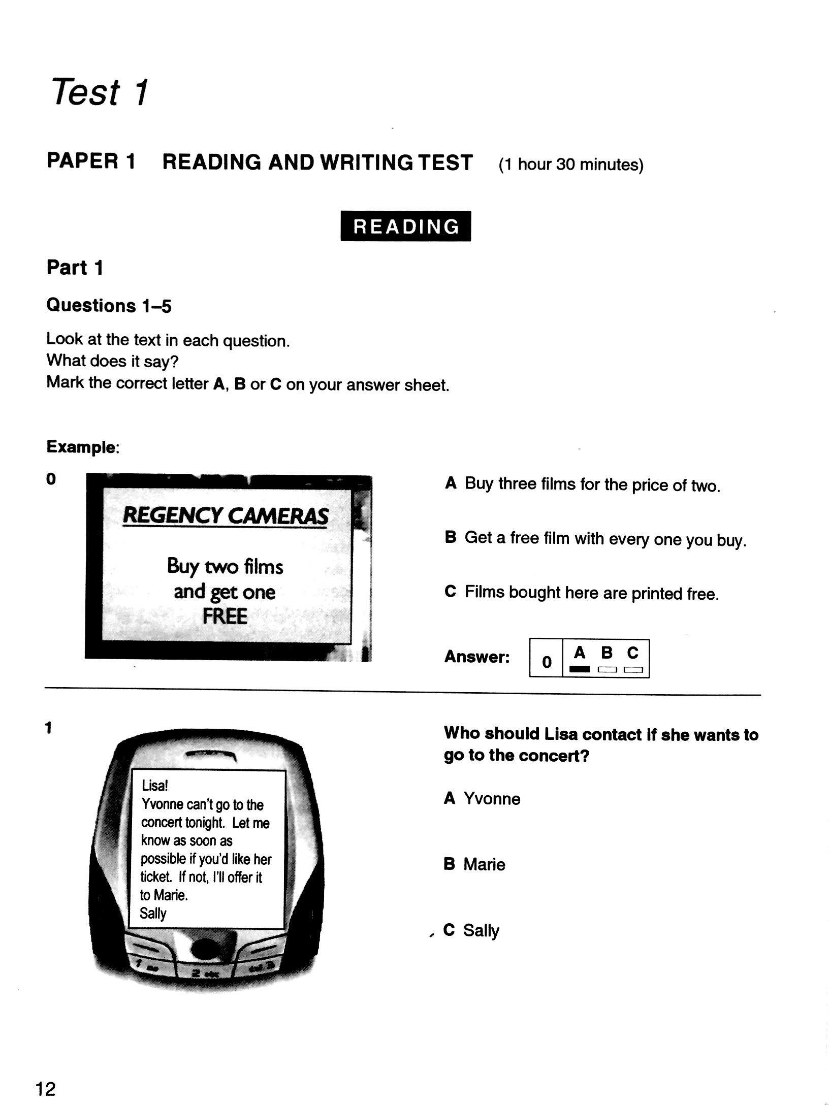 Cambridge Preliminary English Test 6 Student