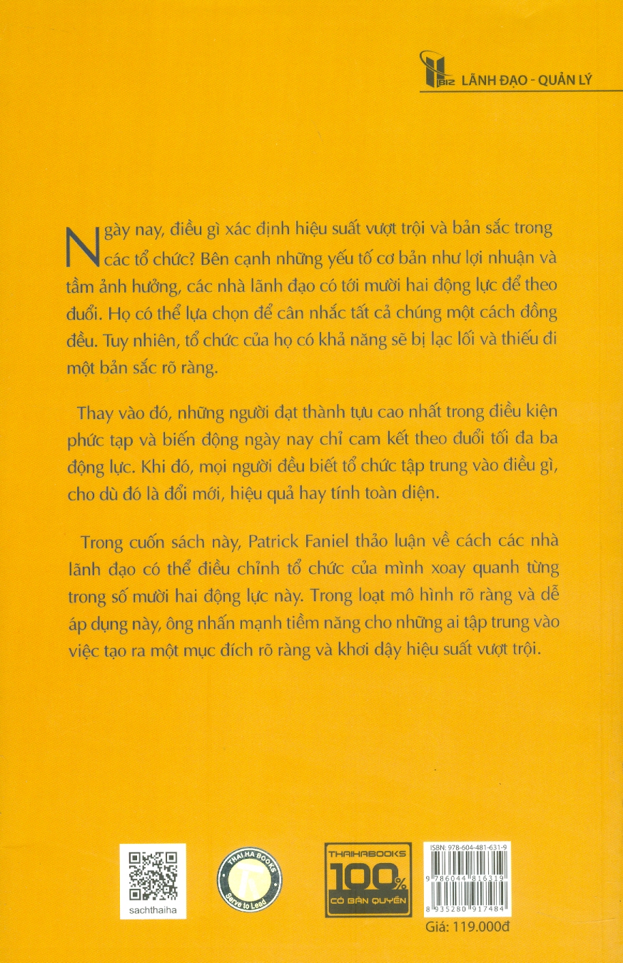 Làm Lãnh Đạo - Ba Động Lực Tạo Ra Hiệu Quả Vượt Trội - Patrick Faniel; Nguyễn Ngọc Anh dịch