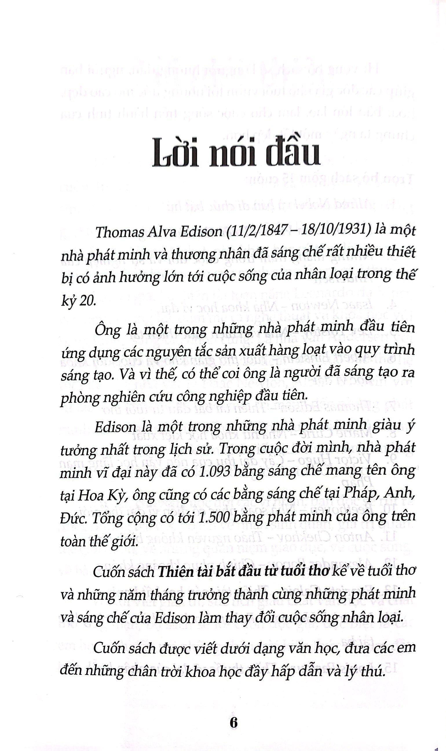Kể Chuyện Cuộc Đời Các Thiên Tài: Thomas Edison - Thiên Tài Bắt Đầu Từ Tuổi Thơ