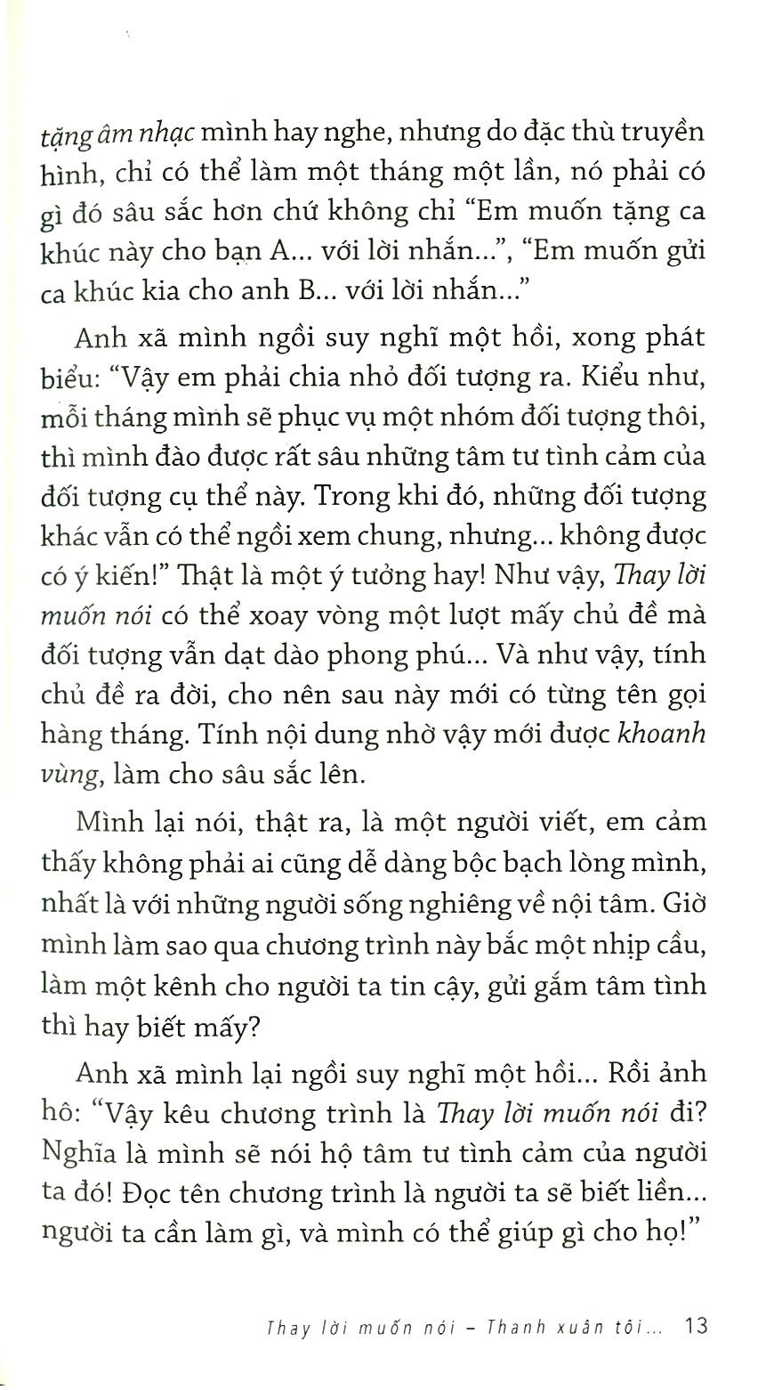 Thay Lời Muốn Nói - Thanh Xuân Tôi