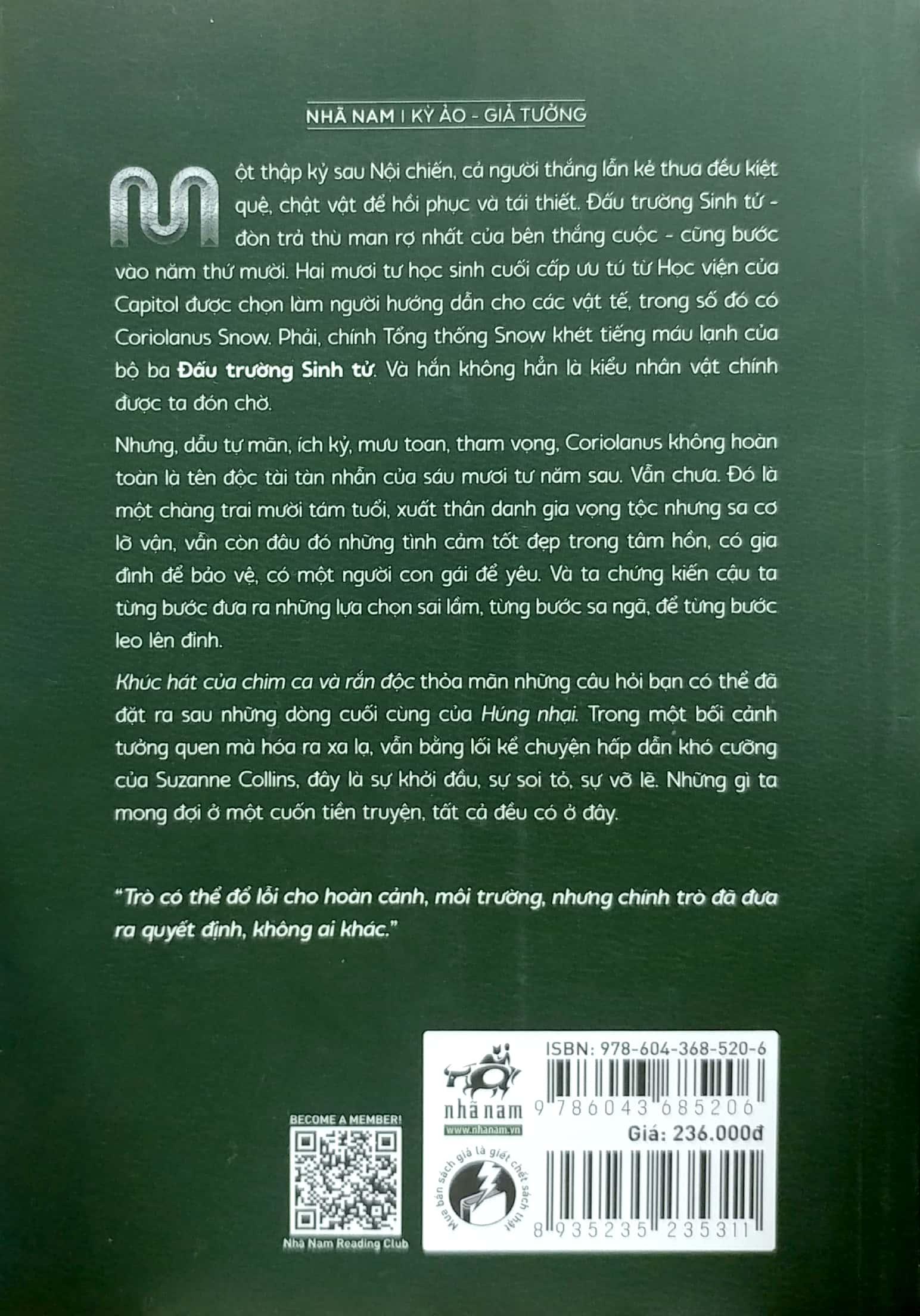 Tiền Truyện Series Đấu Trường Sinh Tử: Khúc Hát Của Chim Ca Và Rắn Độc