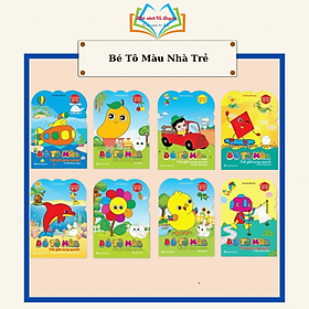 Sách Tô Màu - Bé tô màu nhà trẻ song ngữ việt anh - Bộ 8 quyển
