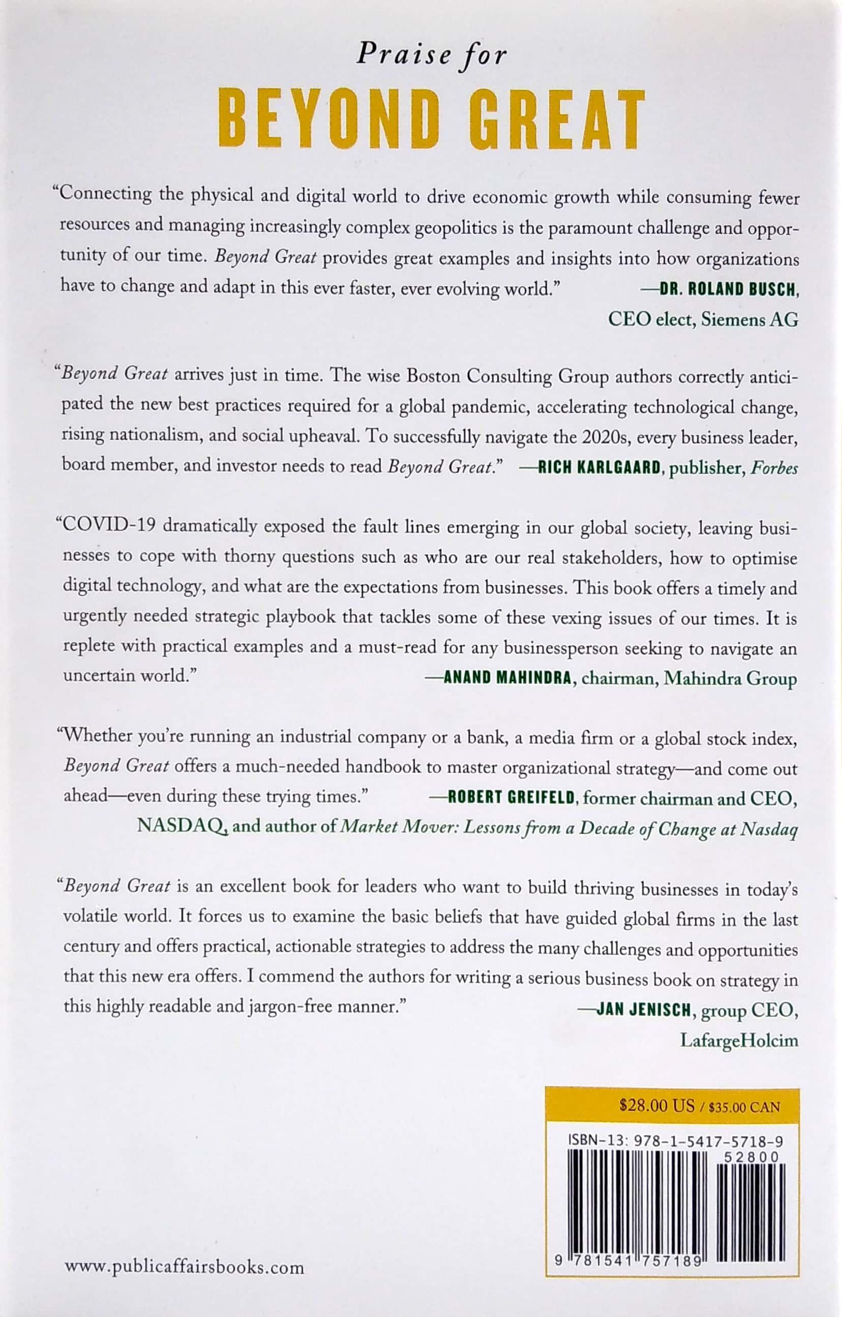 Beyond Great: Nine Strategies For Thriving In An Era Of Social Tension, Economic Nationalism, And Technological Revolution