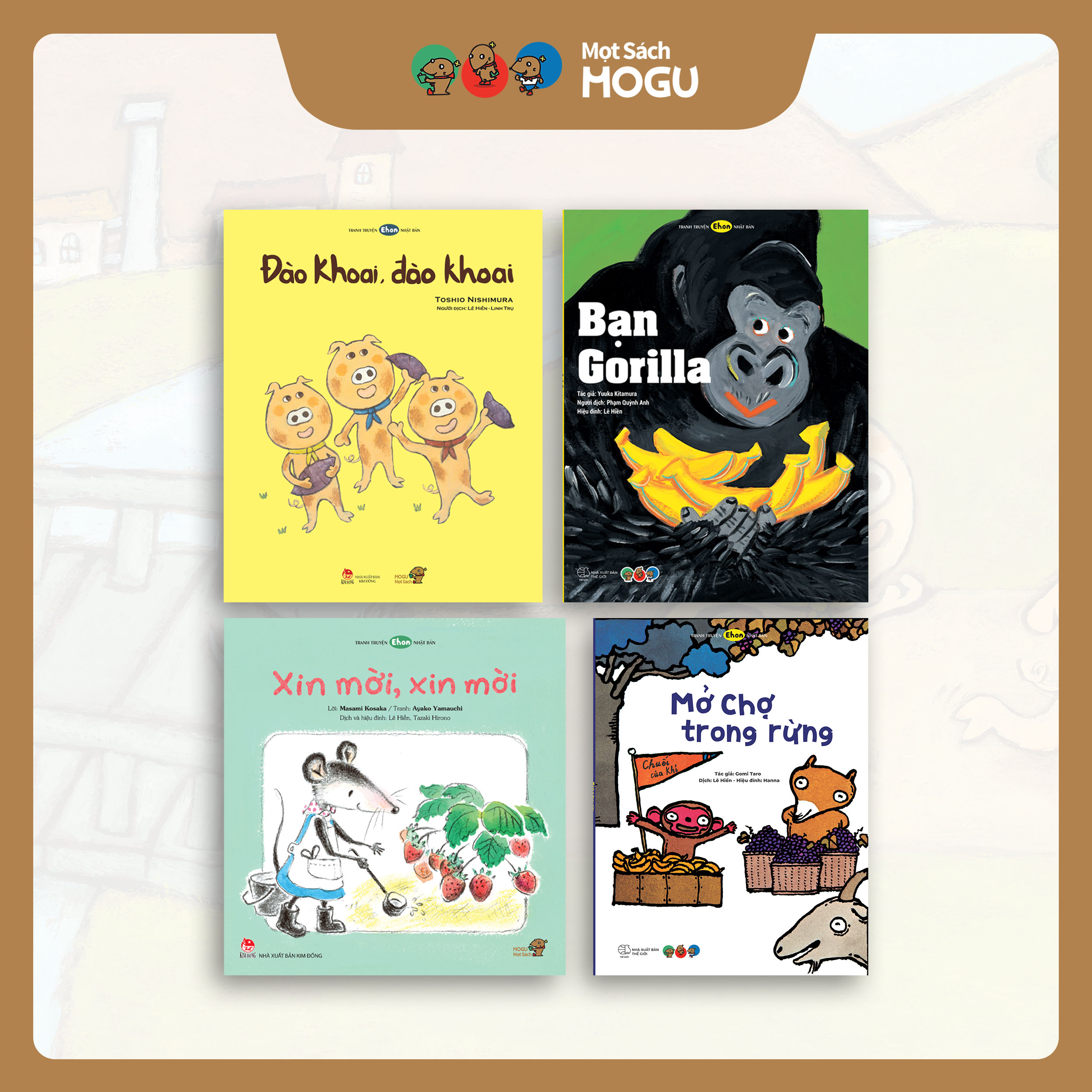 Sách cho bé từ 3 tuổi - Bộ 4 cuốn Nuôi dạy em bé tốt bụng (Tranh truyện Ehon Nhật Bản)