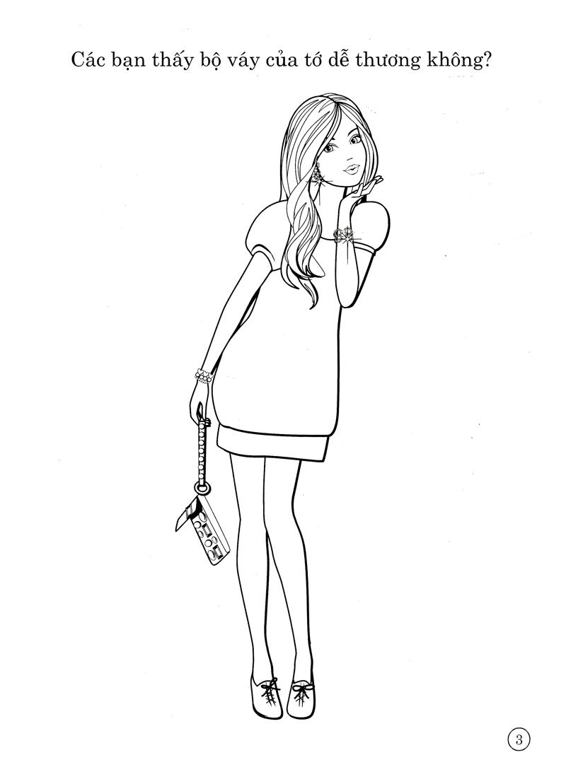 Bộ Sách Tô Màu Có Dán Hình - Barbie Xinh Đẹp (Bộ 4 Cuốn)