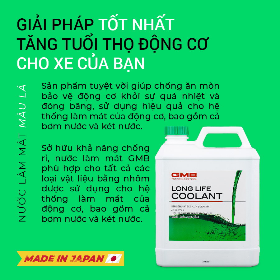 Nước Làm Mát Động Cơ Màu Lá GMB GLC-20-4.0-040 4L