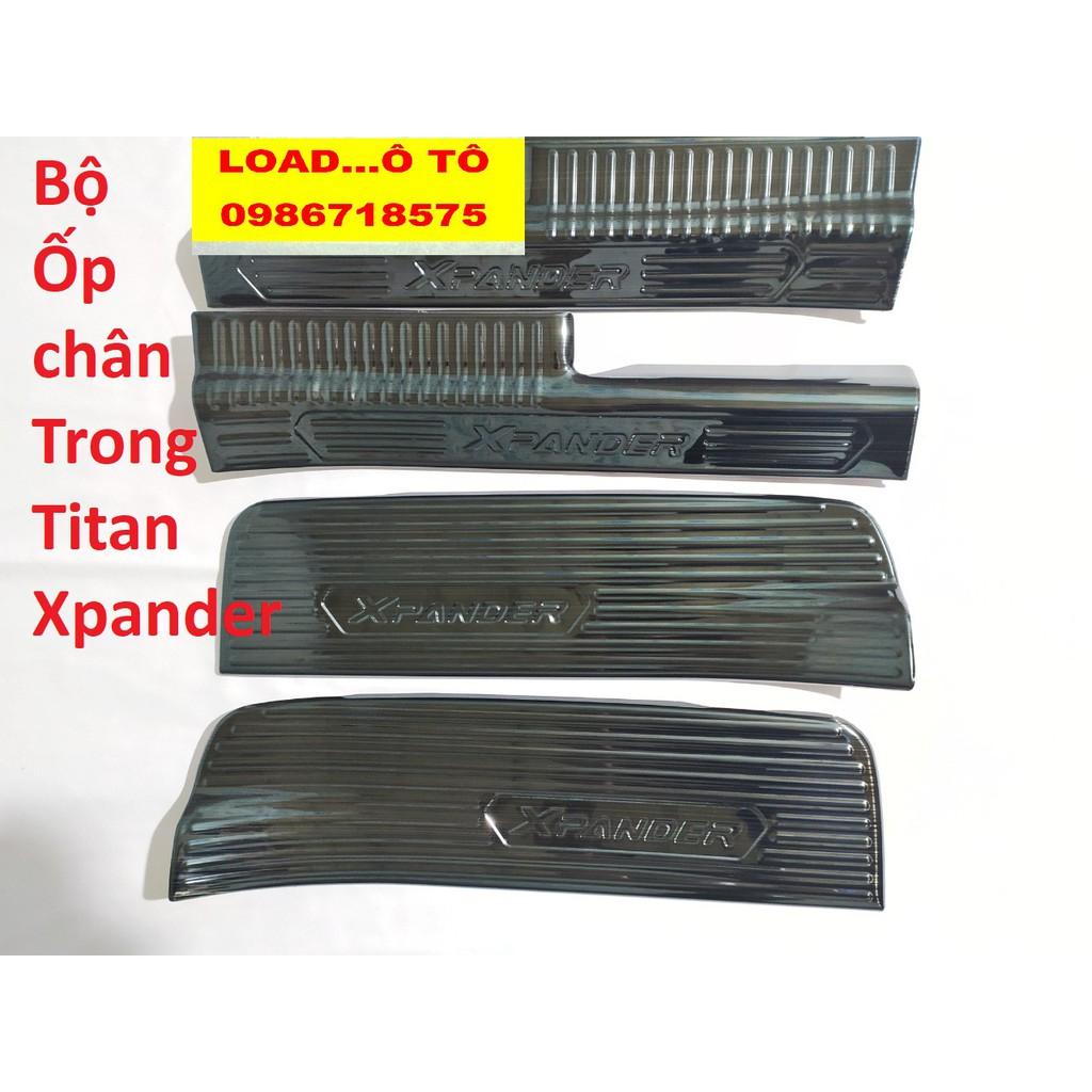Ốp Bậc Cửa, Nẹp Bước Chân Xe Mitsubishi Xpander 2022-2018 Trong, Ngoài Chất Chất Liệu Titan Cao Cấp