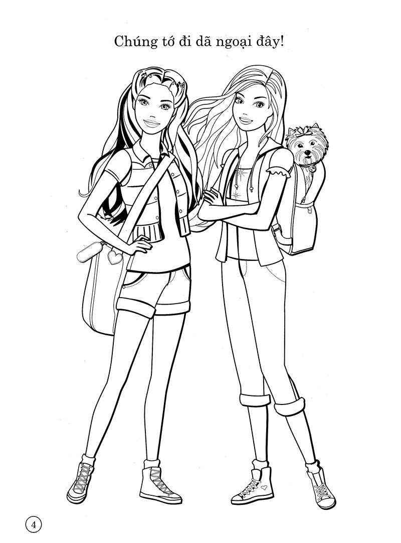 Bộ Sách Tô Màu Có Dán Hình - Barbie Xinh Đẹp (Bộ 4 Cuốn)