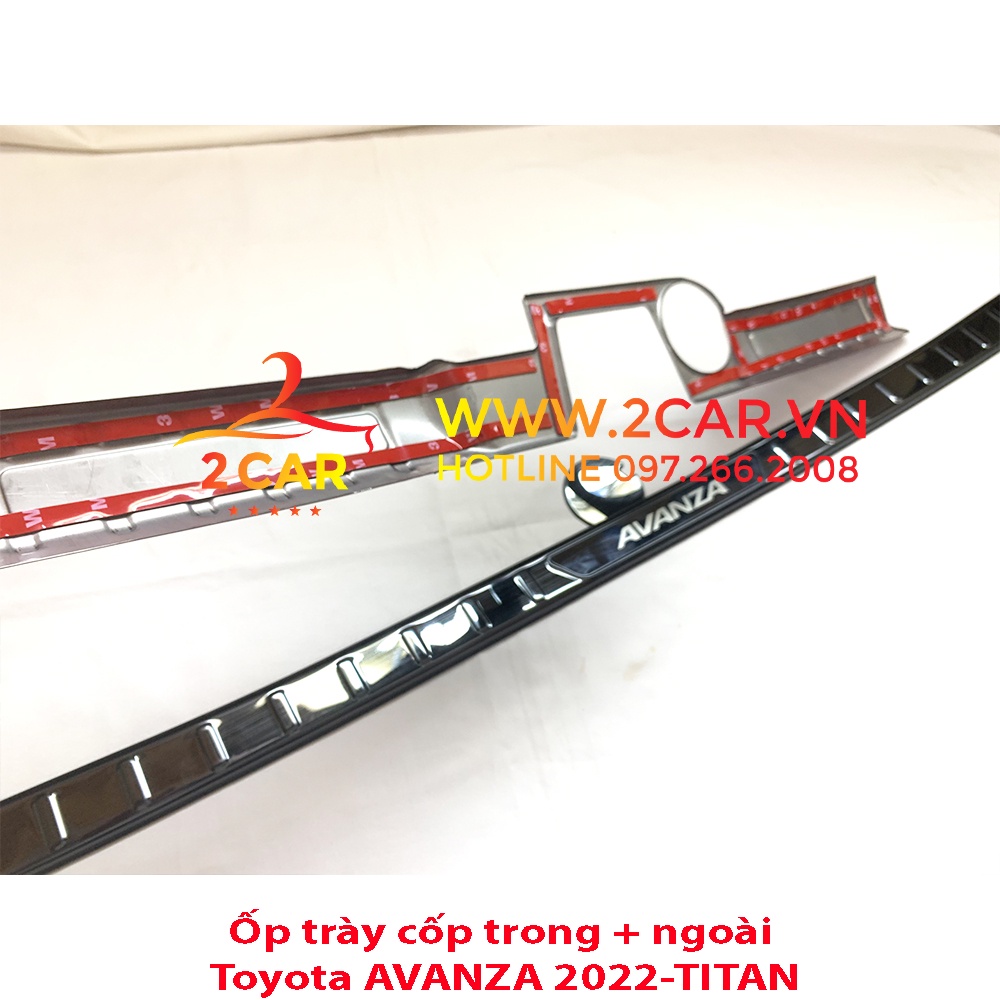 Ốp chống trầy cốp trong, ngoài xe TOYOTA AVANZA 2022 2023 chất liệu TITAN cao cấp, chống sước cốp AVANZA