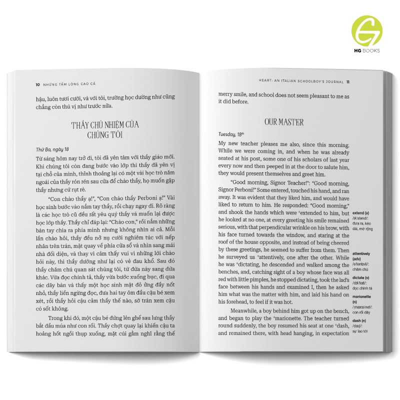 Sách song ngữ văn học kinh điển Những Tấm Lòng Cao Cả - Có note từ vựng, tặng kèm file nghe - HG Books