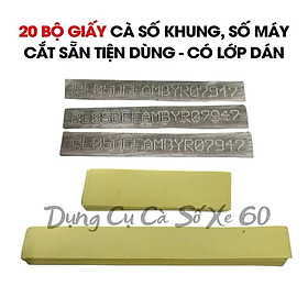 20 Bộ Giấy Cà Số Khung Số Máy Ô Tô Xe Máy | Cắt Sẵn Tiện Dùng | Cắt Sẵn Thành Bộ, Dễ Dùng Cho Thợ – 20 Bộ/Gói