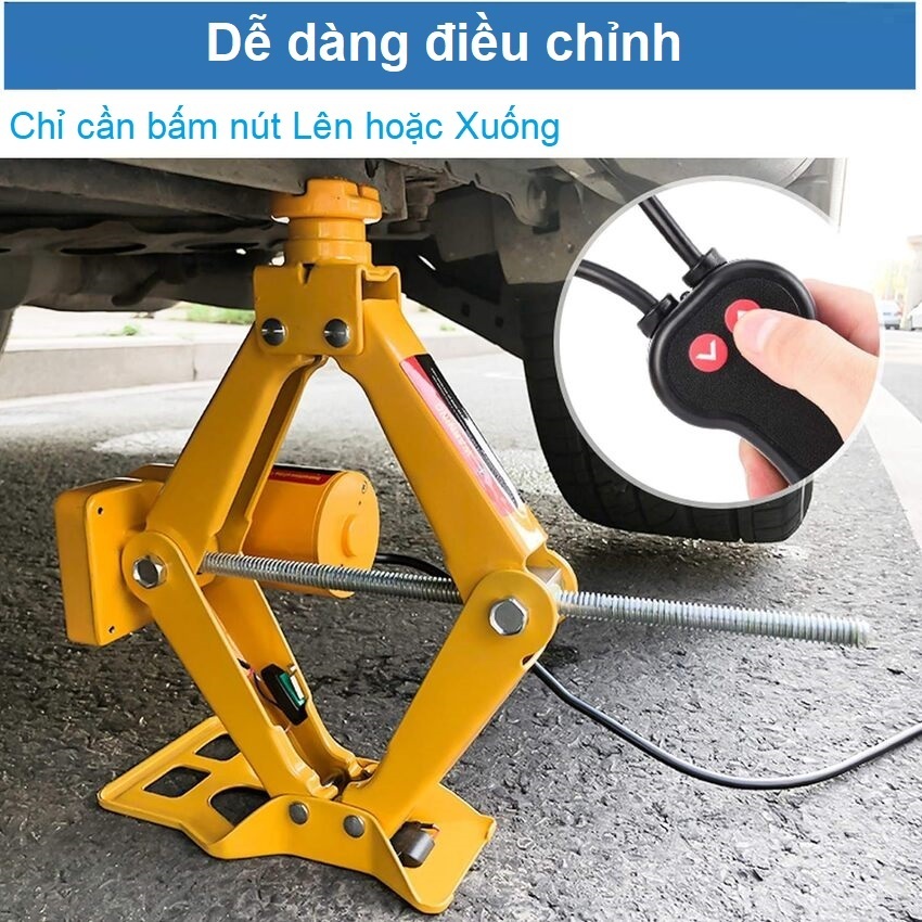 Bộ nâng kích gầm điện ô tô nhãn hiệu ROGTZ TY-EJ02 tải trọng 2 tấn, điện áp 12V, Chiều cao nâng tối đa: 35cm - HÀNG NHẬP KHẨU